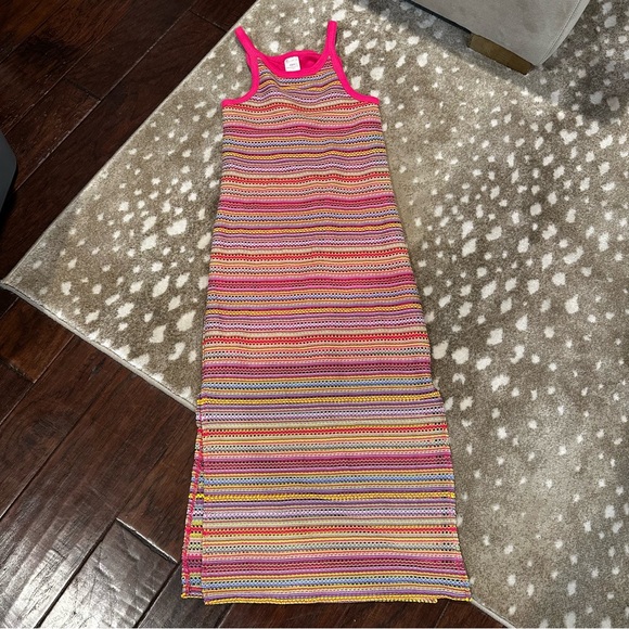 No Boundaries Stripe Tank Dress Pink Multi Color. Size S - Picture 2 of 15